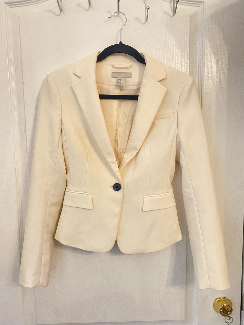 H&M Cream Tailored Single-Button Blazer